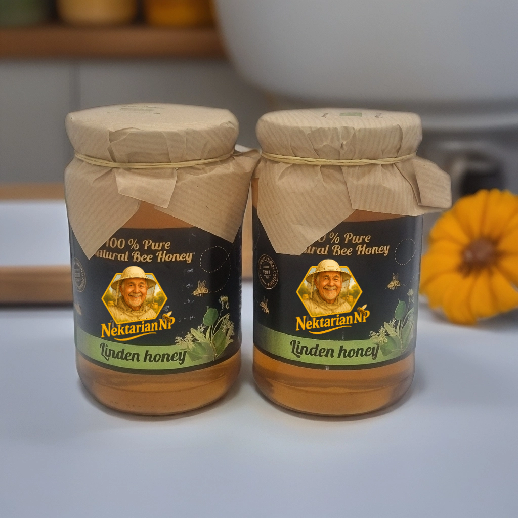 100%PURE LINDEN HONEY 1kg. (2x0,5kg jars)