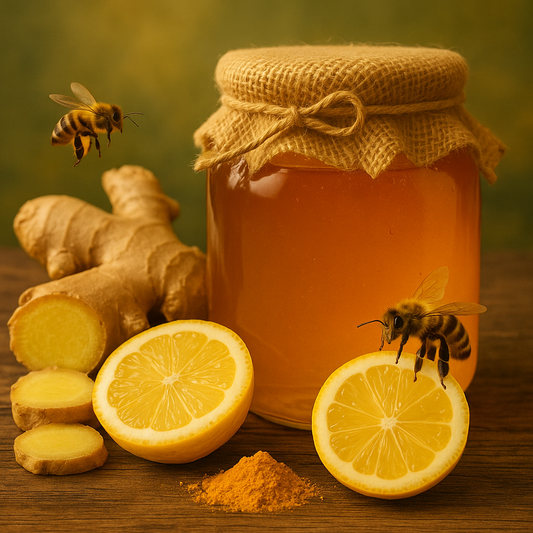 Healthy Honey Recipe #1: Ginger, Turmeric & Lemon Shot with Honey