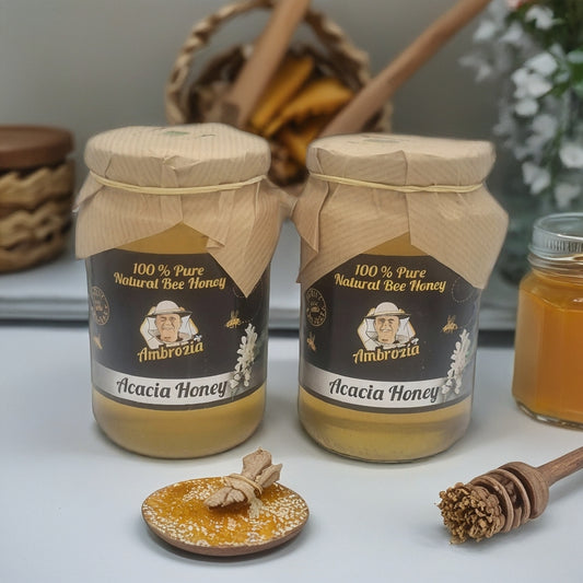 100% PURE ACACIA HONEY 1 KG / 2x0.5 kg GLASS JARS/