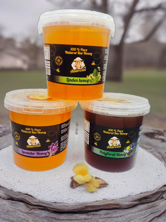 100% PURE ORGANIC HONEY 4.5KG MIX./1.5KH POLIFLOR,1.5KG LAVENDER, 1.5KG LINDEN /