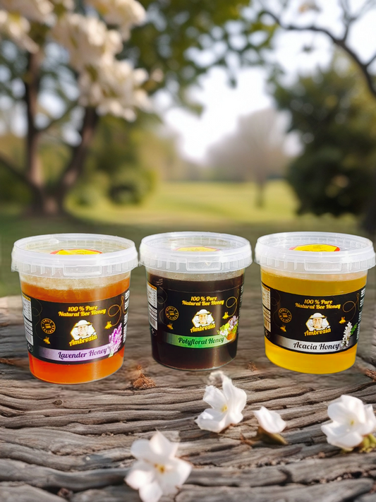 100% PURE ORGANIC HONEY 3KG MIX./1KH POLIFLOR,1KG LAVENDER, 1KG ACACIA /