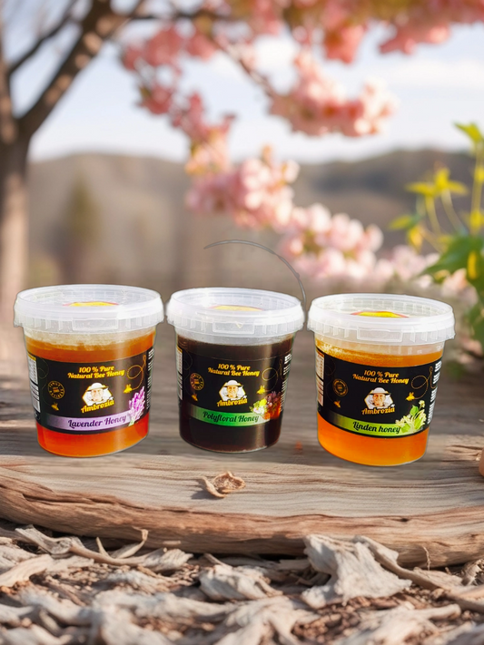 100% PURE ORGANIC HONEY 3KG./1KH POLIFLOR,1KG LAVENDER, 1KG LINDEN /