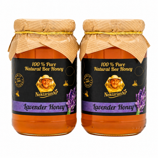 100% PURE ORGANIC HONEY 1.kg. ( 2x0.5kg Glass Jars ) Lavender Honey