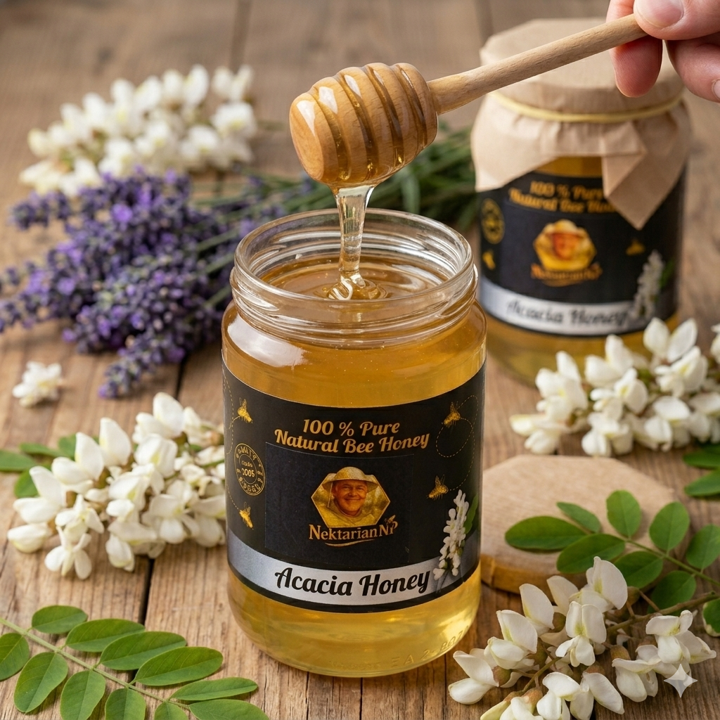 ACACIA HONEY 1 KG.( 2 x 0.5kg.) NEW HARVEST 2025