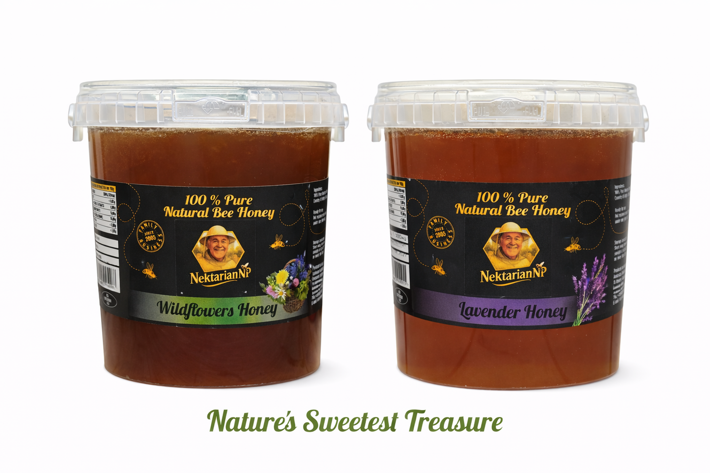 RAW ORGANIC HONEY 3kg MIXED(1.5kg. Lavender honey and 1.5 kg Wildflowers honey)