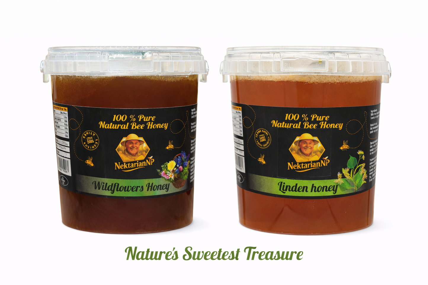 100% PURE HONEY 3kg MIXED(1.5kg. Linden honey and 1.5 kg Wildflower honey)