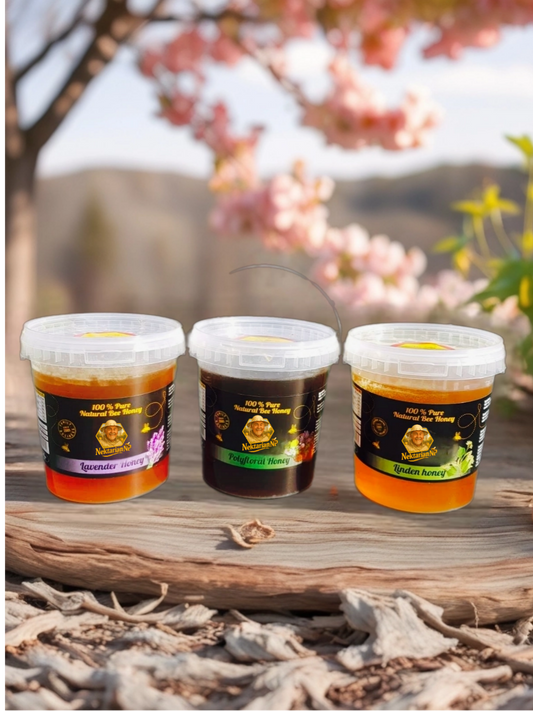 100% PURE ORGANIC HONEY 3kg. MIXED( 1 kg lavender,Polifloral linden honey