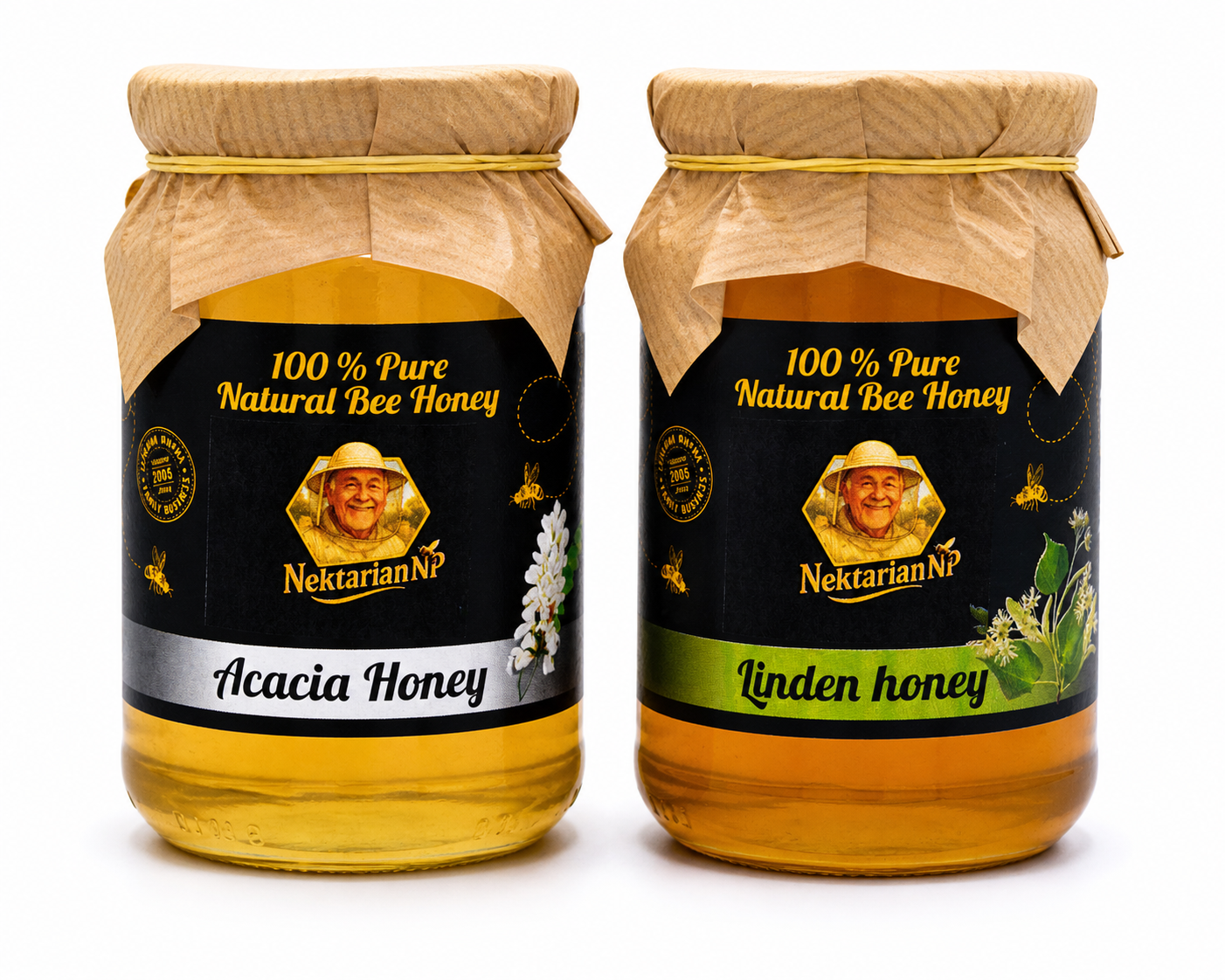 ACACIA HONEY and LINDEN HONEY MIXED 1KG (1x0.5kg Acacia 1×0.500kg.linden)